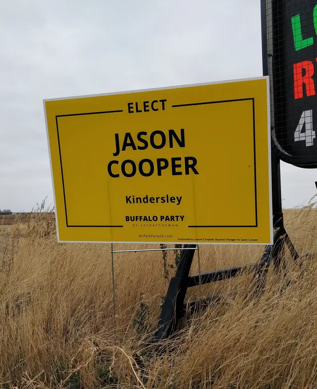 Buffalo Party election sign near Marengo